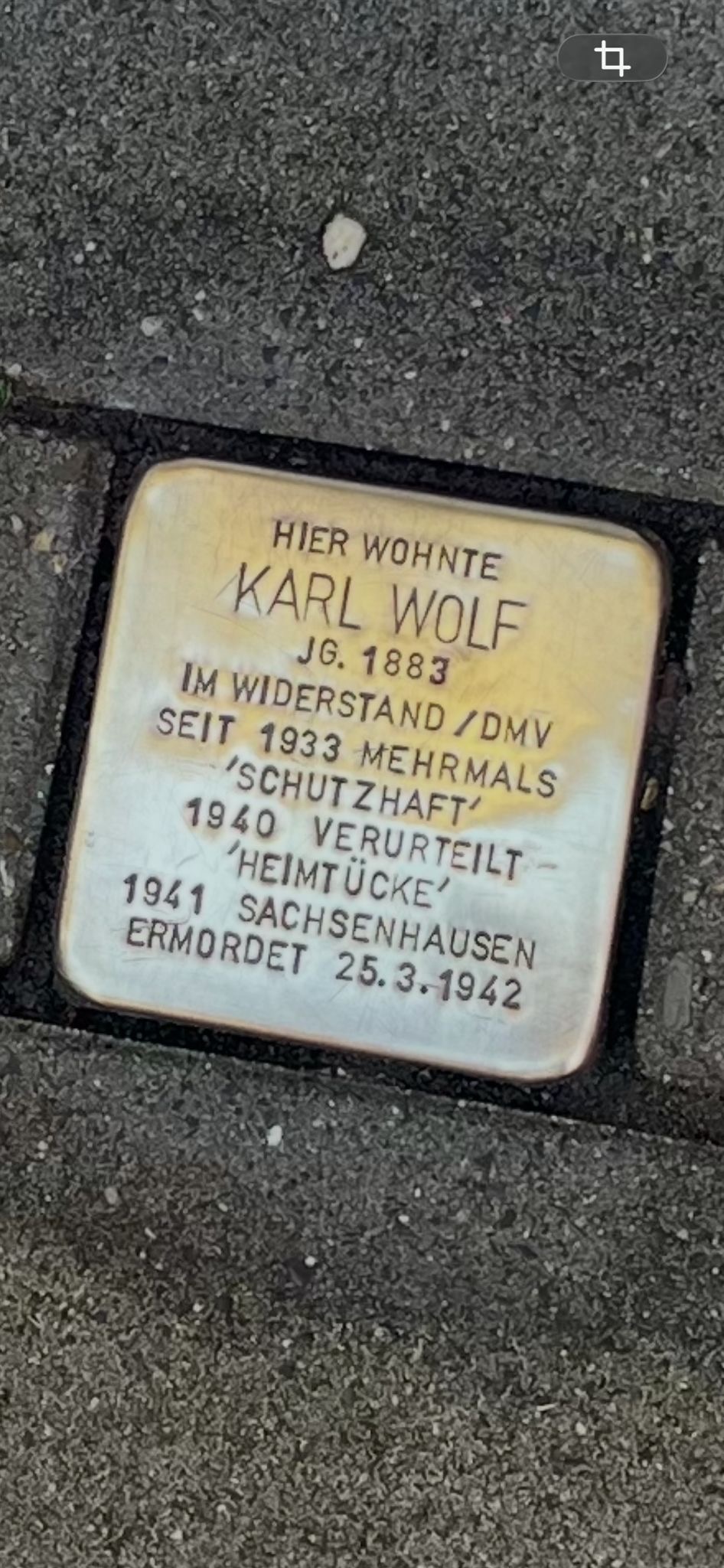 Stolperstein Karl Wolf